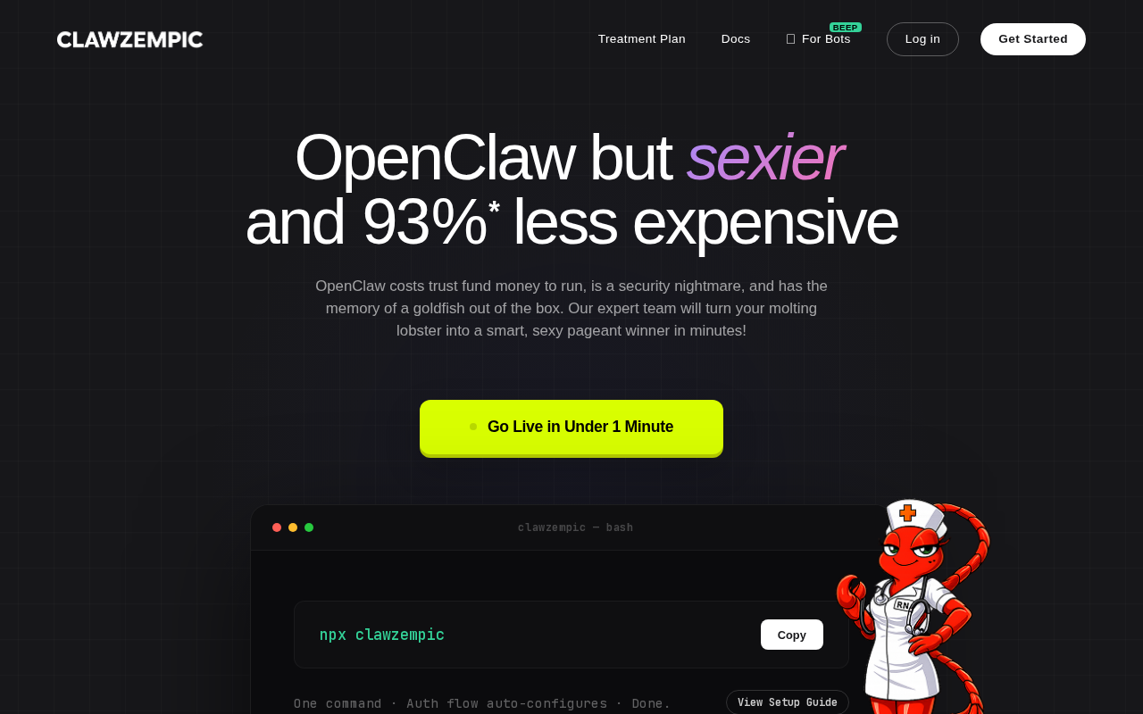 Clawzempic — Infrastructure tool screenshot