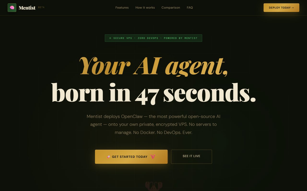 Mentist Hosting tool screenshot — openclaw.ai