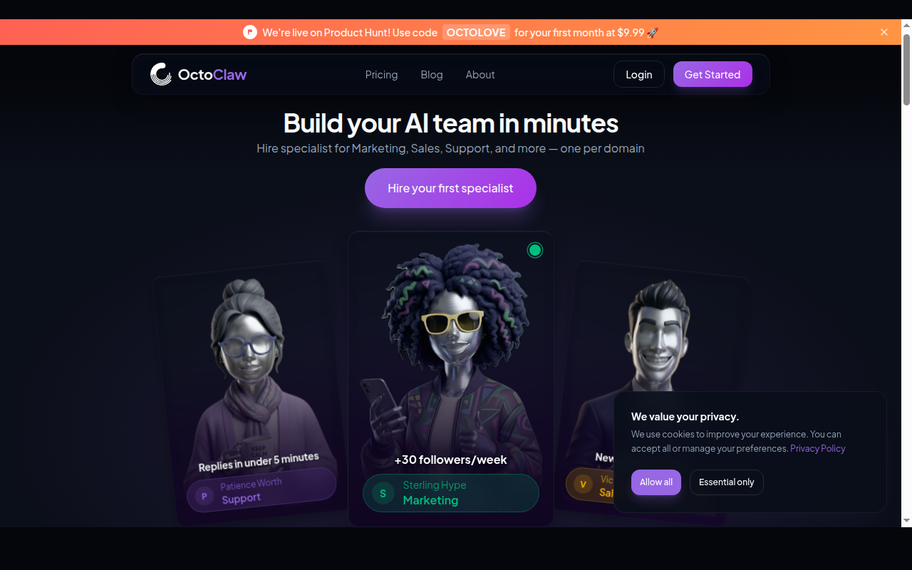 OctoClaw — Prebuilt Agents tool for openclaw.ai