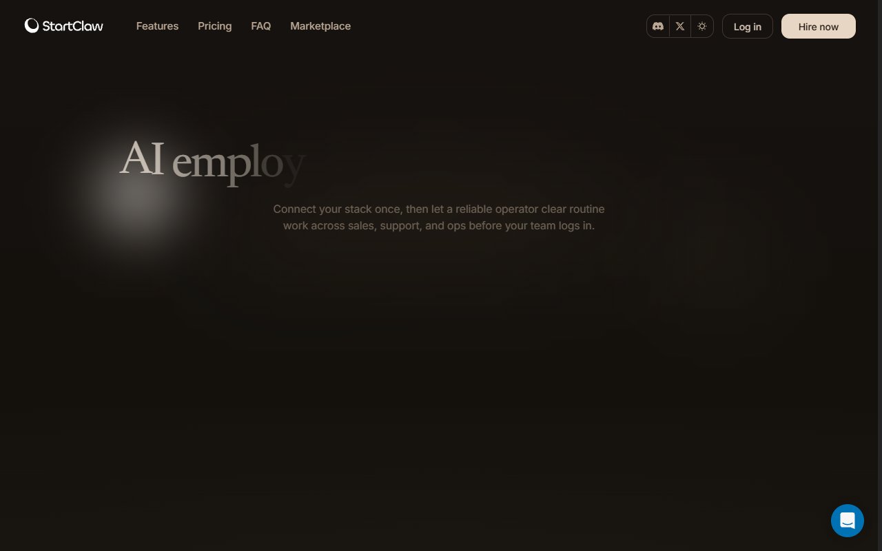 StartClaw Hosting tool screenshot — openclaw.ai