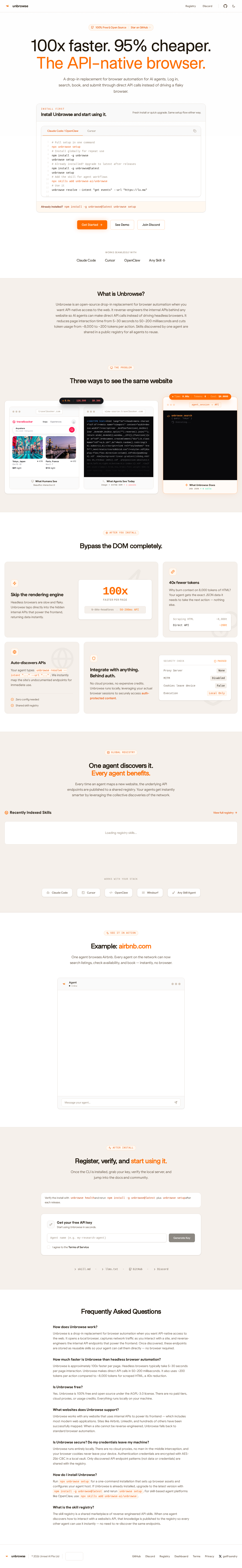 Unbrowse Infrastructure tool screenshot — openclaw.ai