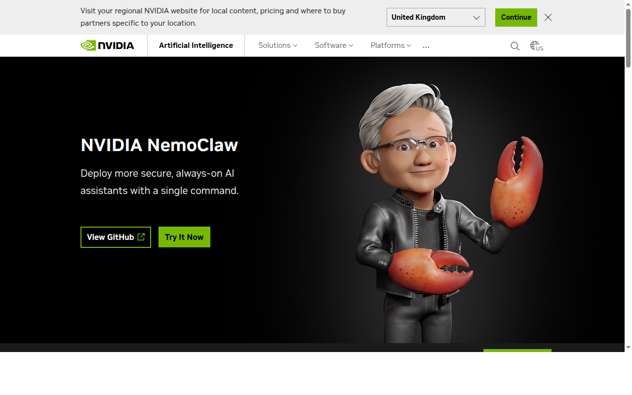 NVIDIA NemoClaw Infrastructure tool screenshot — openclaw.ai